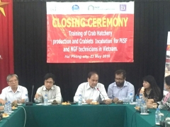 The Closing Ceremony for training Crab Hatchery production and incubation